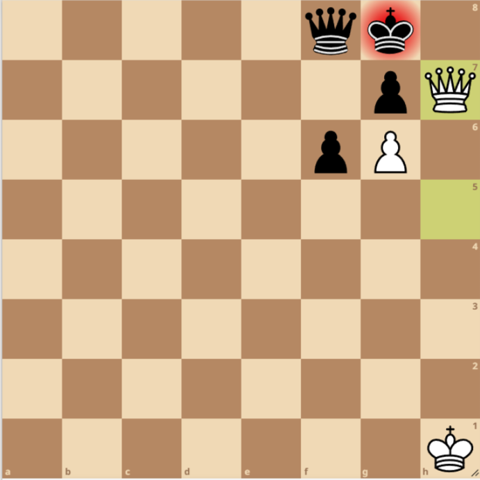Posición final del mate de Damiano
