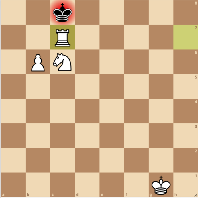 Posición final del mate de Vukovic
