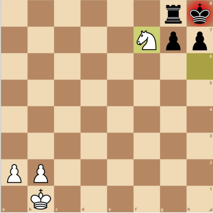 Posición final del mate de la coz